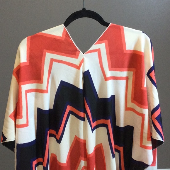 M/L Love Culture chevron blue peach boho kimono jacket - Picture 7 of 14